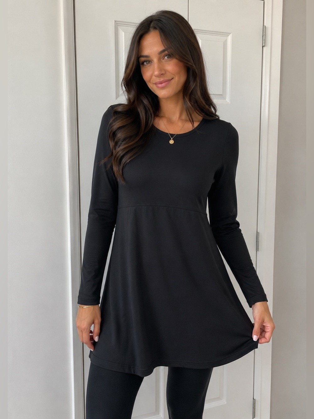 Country Road Black Long Sleeve Tunic Top Women’s US 6 Australia Made